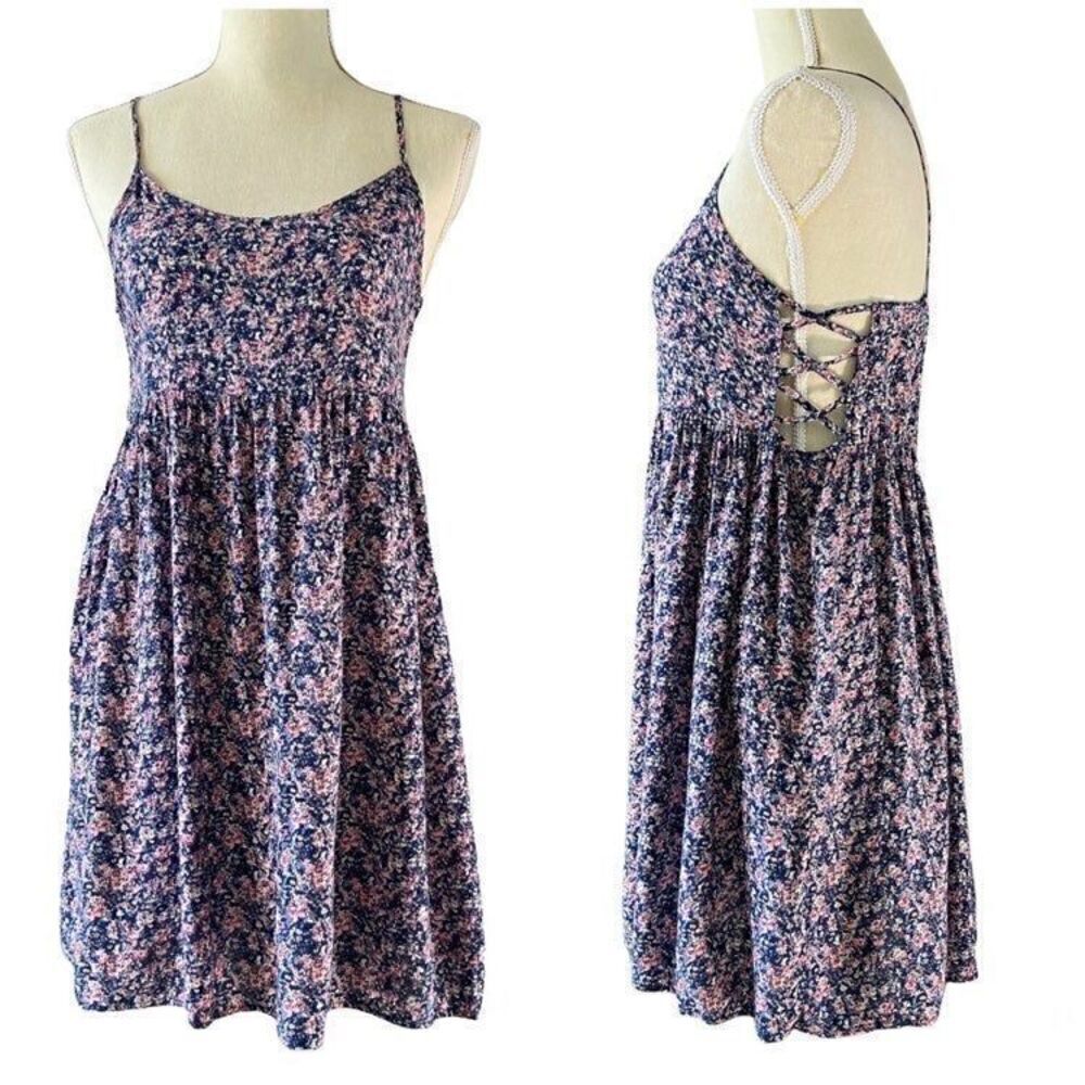 Elodie Floral Lattice Sides Mini Summer Dress S